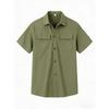 Camicia Estiva alla Moda da Uomo con Doppia Tasca - Camicia Casual Sportiva da Uomo con Bottoni a Maniche Corte
