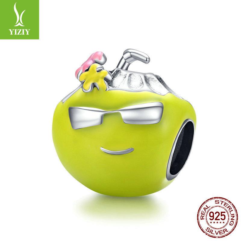 S925 Silver Colorful Fruit Loose Beads Collection Picture, Summer Pineapple Lemon Diy Bracelet Beaded Accessories