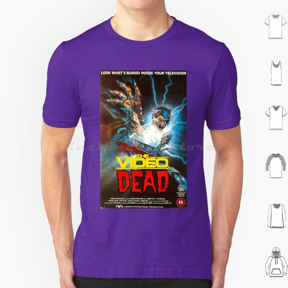 The Video Dead Full Vhs Cover T Shirt Big Size 100 Cotton Video Dead Vhs 80s Video Rental Dead Retro Tape Cassette Cover