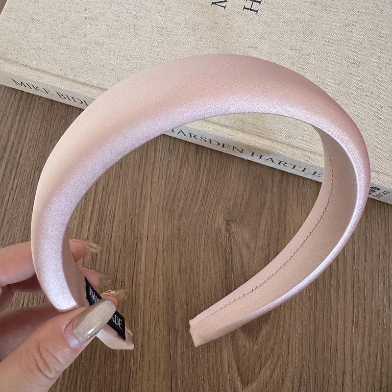 Elegant Textured High Crown Headband for Women - Solid Color Sponge Hair Accessory