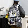 Gymnasium Rucksack Jungen Persönlichkeit Graffiti Student Schultasche Damen lässiger einfacher vielseitiger Rucksack