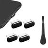 4pcs USB C Mobile Phone Dust Plug With Cleaning Brush Type C Charging Port Protector Cap Dustplugs For iPhone Huawei Realme Oppo