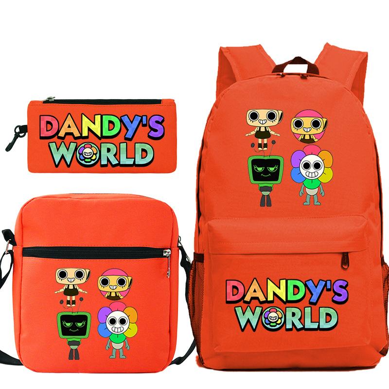 Dandy'S World Printed Fashion Children'S Pencil Case Messenger Bag Three-Piece Set Primary And Secondary School Bag