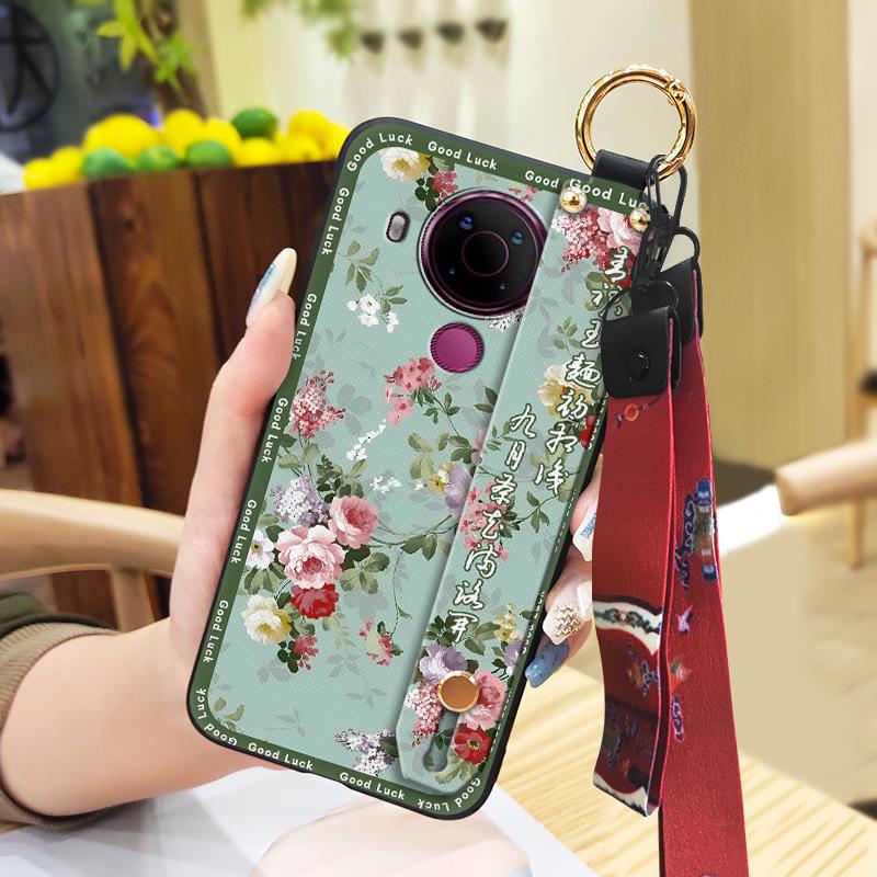 Schmutzabweisende Strapazierfähige Handyhülle Für Nokia 5.4 Für Mama Chinesischer Stil Mode Silikon Staubdicht Umhängeband Ältere Dame