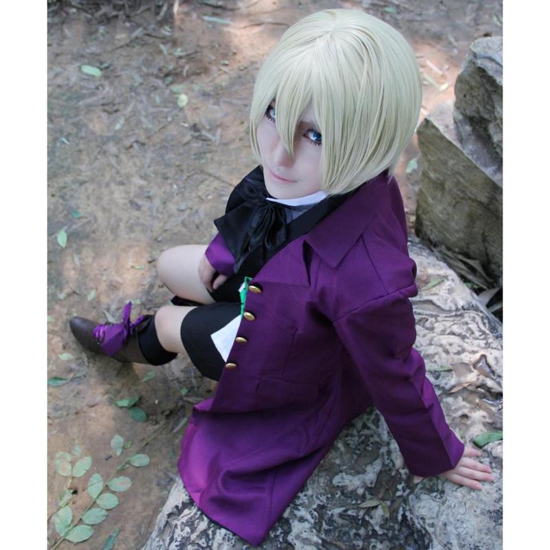 Anime Black Butler 2 Kuroshitsuji Alois Trancy Uniform Outfits Cosplay Kostýmy Kompletní sada (svrchní + vesta + košile + šortky + motýlek)