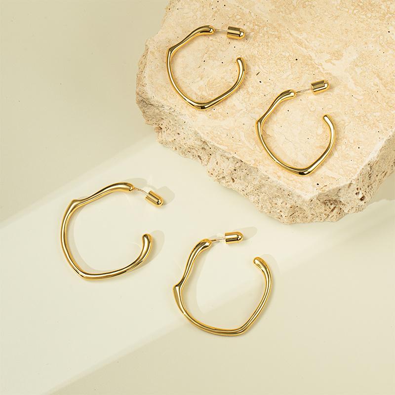 Chic Retro Irregular Earrings: High-End Silver Needle for Versatile Style