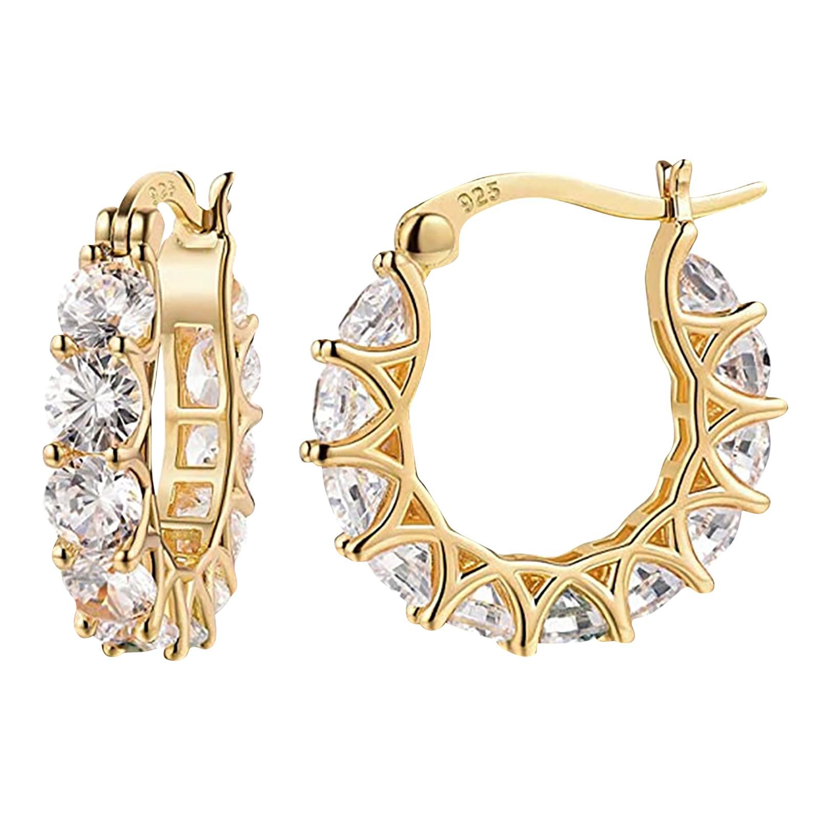 

Модные французские кружевные серьги с цирконием, U-образные серьги, женские аксессуары золотой