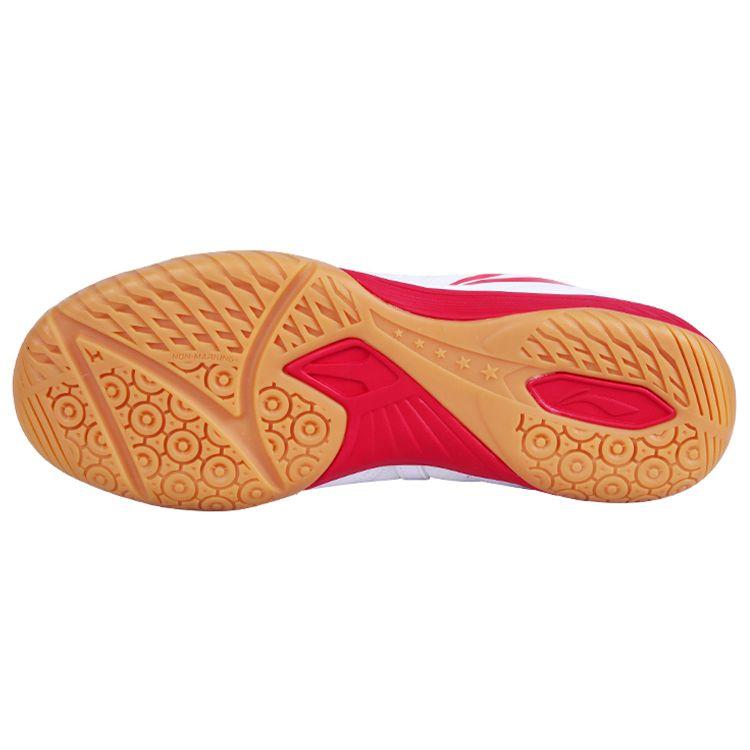 Li Ning Fabric Synthetic Leather Shock Absorbing Non-Slip Wear-Resistant Low-Top Training Shoes Unisex sneaker White Red APTT007-6