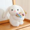 With Floral Blanket Bear Wear Rose Doll 15cm Bouquet Rabbit Doll Rose Bear Plush Toy  Anniversary