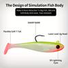 Soft Plastic Fishing Lure, Capture Bait for Home Fishing - 3.5 Inches/2.7 Inches Realistic Simulated Paddle Tail Design,
