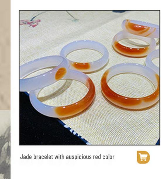 Gold Silk Jade Bangle in Light Lavender with Red Accents from Xinjiang Tianshan Jade.