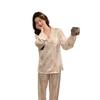 KT Cartoon Print Women's Ice Silk Pajamas - Cute Long Sleeve Spring Set for Comfortable Homewear