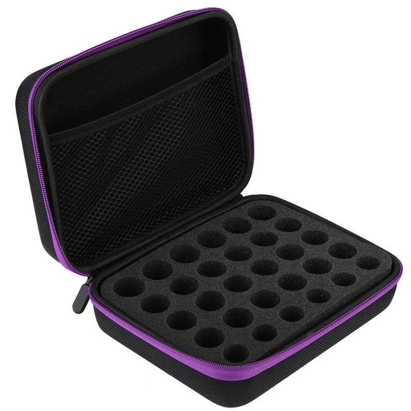 

Сумка для хранения эфирных масел, 30 бутылок, сумка для ароматерапии, сумка для эфирных масел, 5-15 мл, органайзер для бутылок с маслом, дорожный чехол фиолетовый