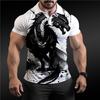 Pánské polo tričko s krátkým rukávem 3D potisk topy móda polyester prodyšné pohodlné polo trička