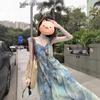 Seaside Resort Style Flutter Sleeve Camisole Dress - Women's Summer 2026 Waist-Cinched Irregular Fairy Dress