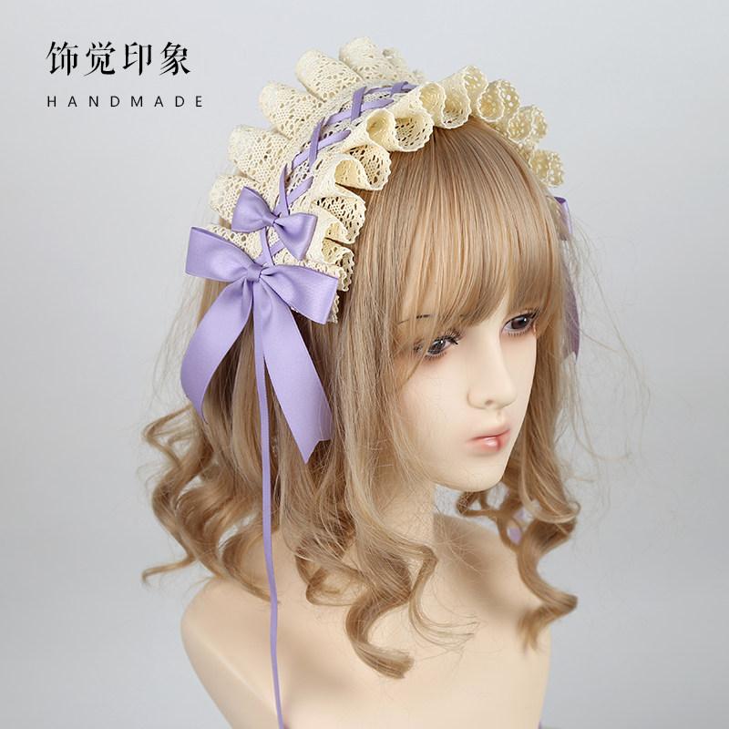 Lolita Headress Japanese Sweet Daily Girl Headband Original Handmade Lolita Headband Lace Hair Accessories