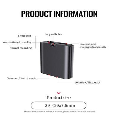 4 GB/ 8 GB / 16 GB / 32 GB digitální aktivovaný mini zvuk Zvukový záznamník pero Záznam 18 hodin MP3 přehrávač