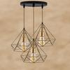 Triple Gold Diamond Design Metal Cluster Thali Chandelier Pendant Light Hanging Light