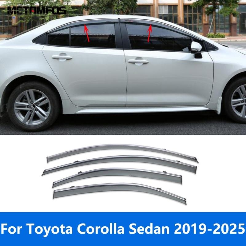 Accessories For Toyota Corolla Sedan - 2024 2025 Window Visor Wind Deflector Sun Shade Rain Guard Shield Awning Shelter