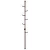 Belca Clothes Tension Pole Hanger with 6 Base Diameter X Height Tension Adjustable Clothes Rack, Easy-to-Use Hooks, 6.5cm 190-255cm, Brown, Type,