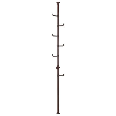 Belca Giysi Gergi Çubuklu Askılık 6 Taban Çapı x Yükseklik Gerginlik Ayarlanabilir Giysi Askısı, Kullanımı Kolay Kancalar, 6.5cm 190-255cm, Kahverengi, Tip,