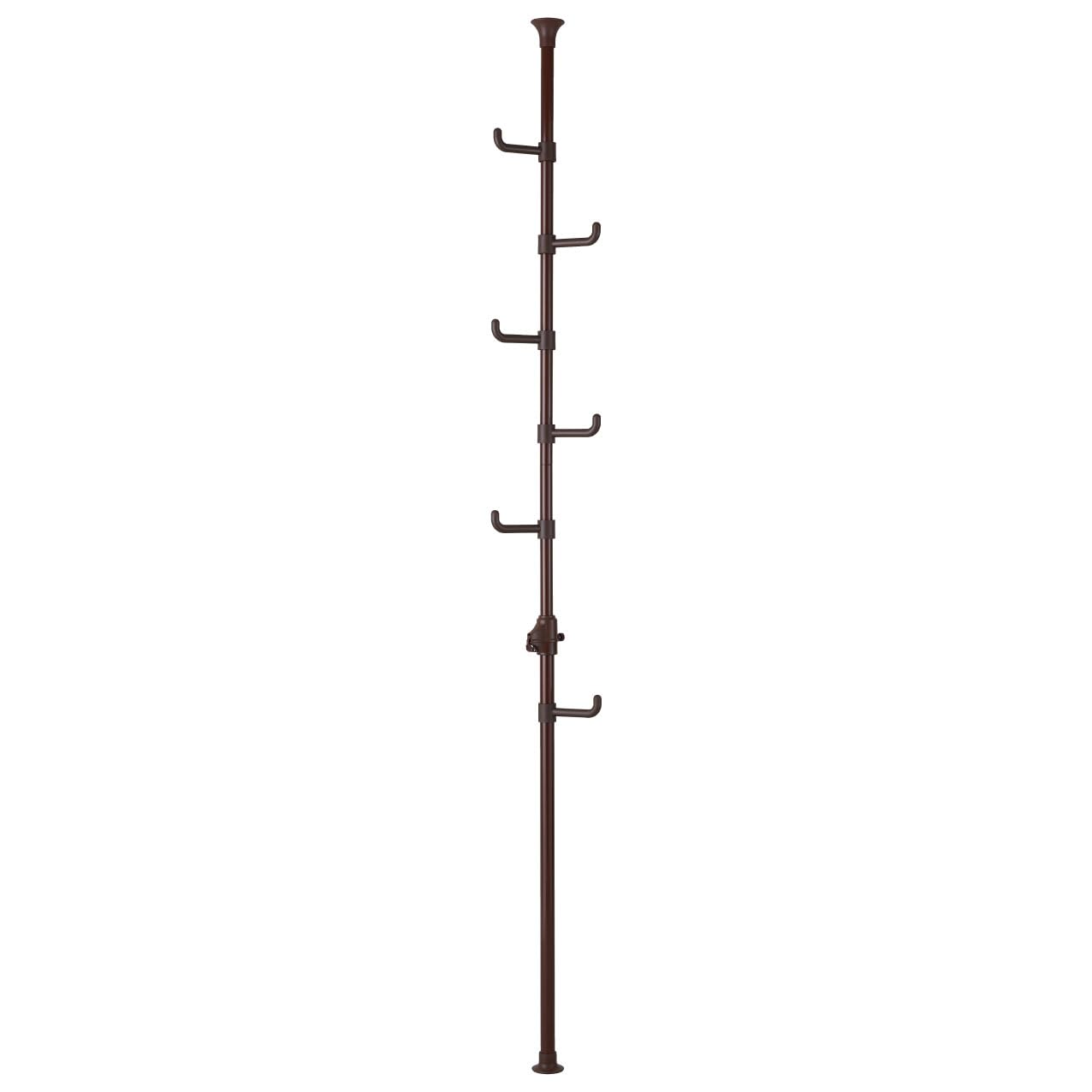 

Belca Clothes Tension Pole Hanger with 6 Base Diameter x Height Tension Adjustable Clothes Rack, Easy-to-Use Hooks, 6.5cm 190-255cm, Brown, Type,