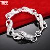 925 Sterling Silver Powerful Dragon Side-Show Bracelet Gift Jewelry