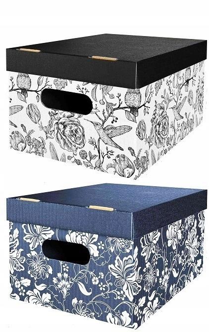 Pudełko z pokrywką biały, czarny, odcienie szarości i srebra, wielokolorowy 1szt