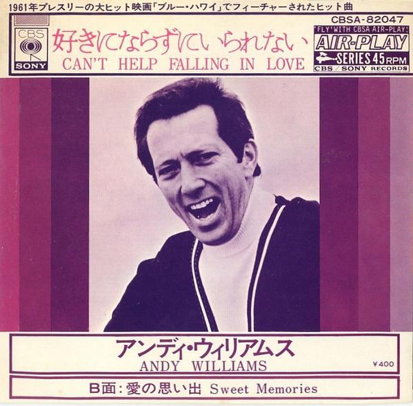 

7inch Record ANDY WILLIAMS Cant Help Falling In Love Sweet CBSA82047 CBSSony 1970 Japan Pop Used