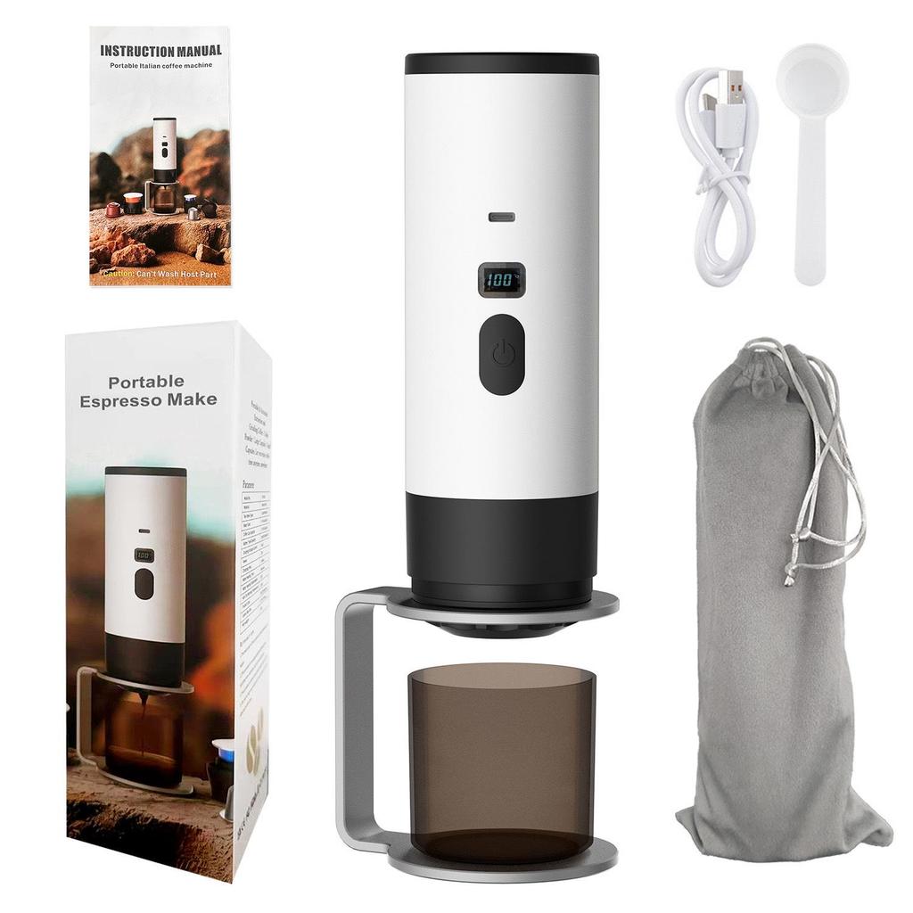 Compact Dual-Use Wireless Heated Espresso Maker for Coffee Capsules & Powder