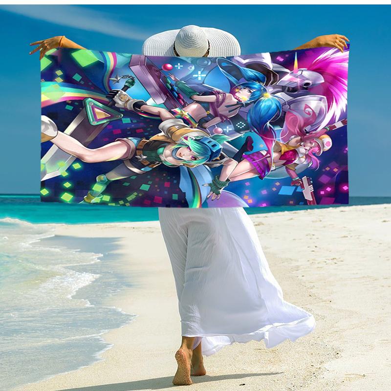 1pc Game Lol Beach Towel, Comfortable and Thick, and Swimming/Bath/Picnic/Camping Towel, Suitable for Seaside Beaches