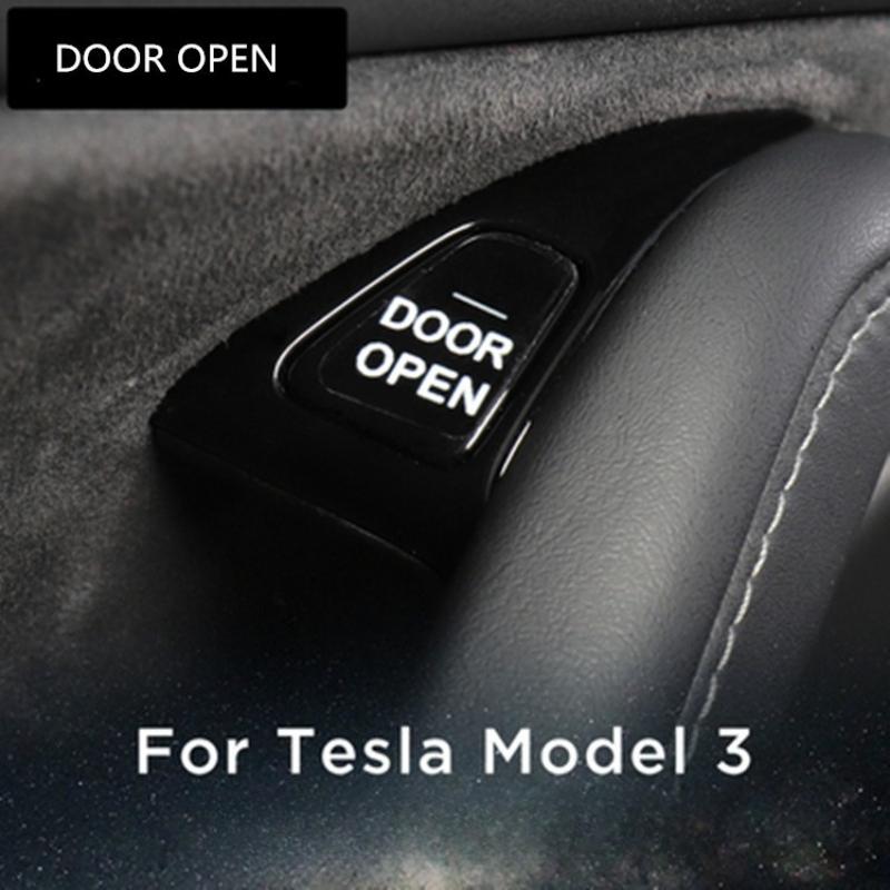 Adesivi Luminosi per Pulsante di Apertura Portiera Auto per Accessori Tesla Model 3 Adesivo Promemoria Apertura Portiera Interruttore Alzacristalli Bracciolo