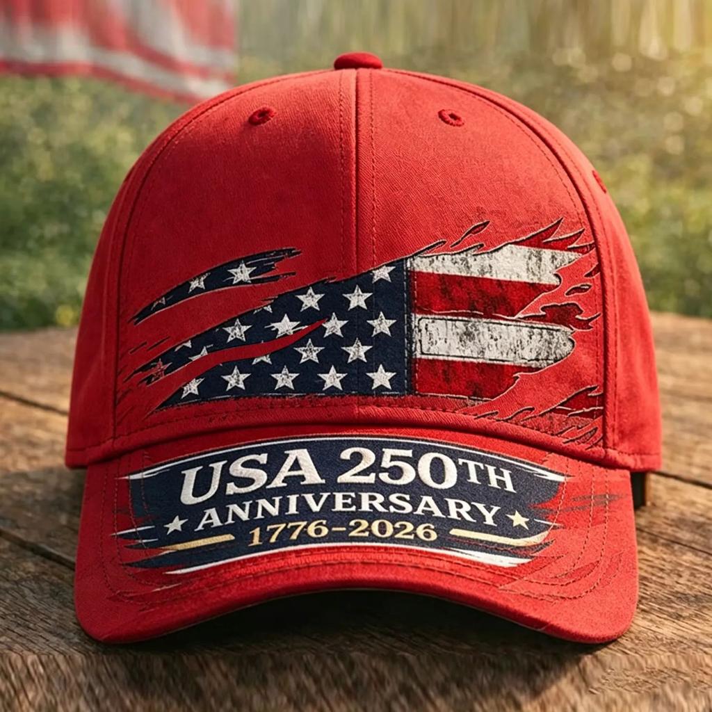 American Anniversary D full print baseball cap Independence Day visor source one piece