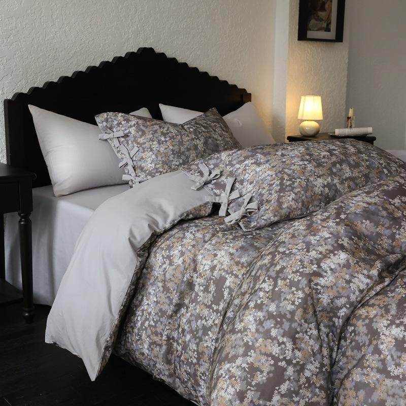 

100S Xinjiang Long-Staple Cotton Abraded Digital Printing Four-Piece Set Of Pure Cotton Satin Soft And Skin-Friendly Autumn And Winter Bedding cover 200 * 230/bed sheet 240 * 250
