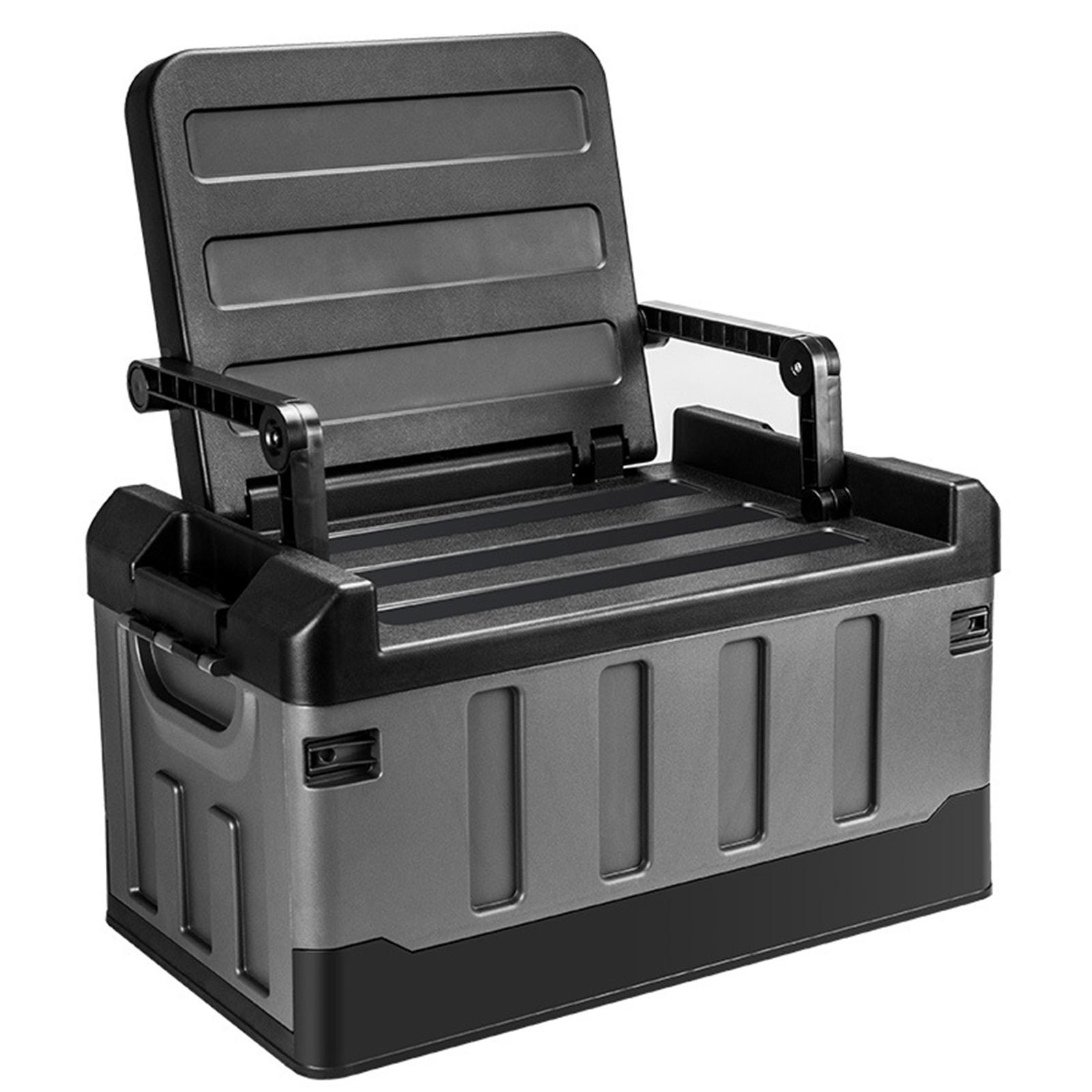 Outdoor Storage Box Folding Seats 60L Trunk Organizer Auto Trunk Box Large Capacity Fishing Box for Camping Accessories