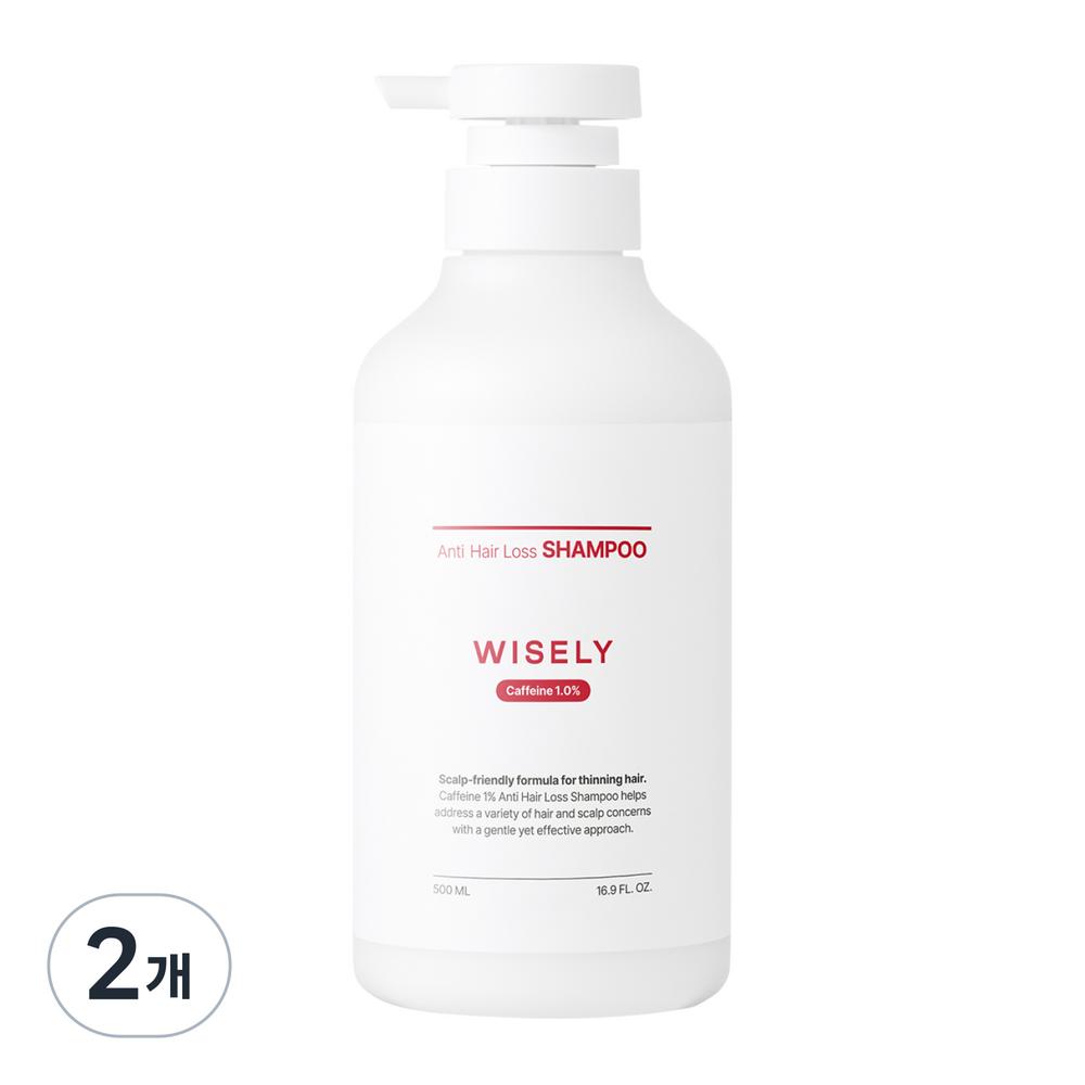 Wisely Caffeine Shampoo for Hair Loss and Oily Hair 2 Pcs 500ml