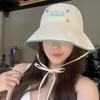 Women's Spring and Summer Travel Japanese Cute Button Quick Drying Letters Fisherman Hat Korean Face Showing Small Sun Protection Basin Hat