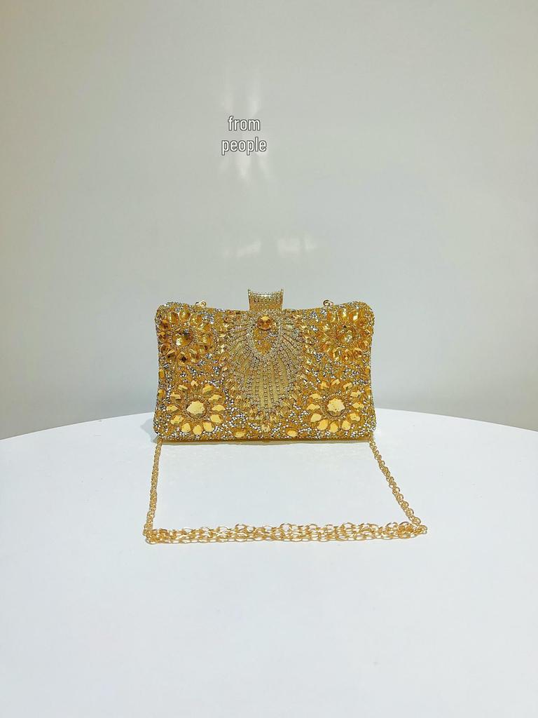 Heavy-duty Rhinestone Crossbody Evening Bag - Elegant Women's Clutch for Special Occasions