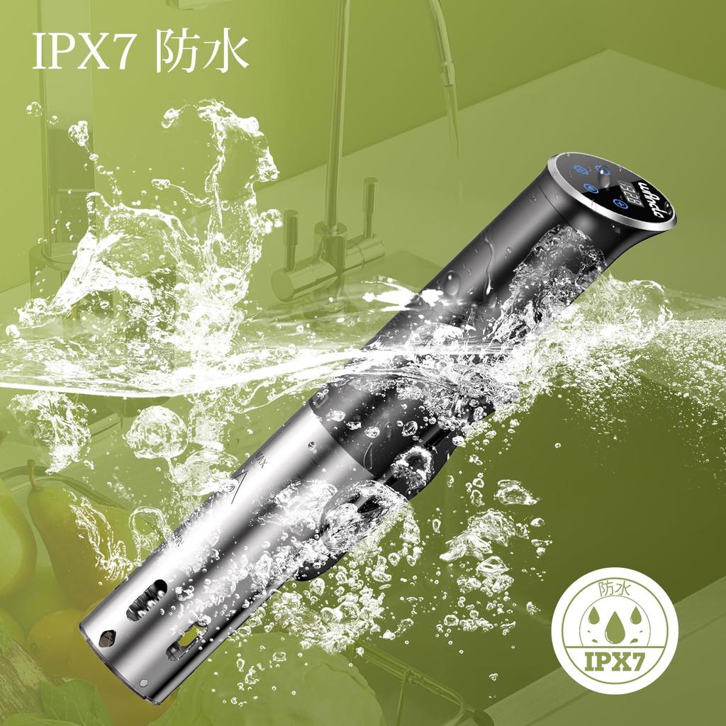 Low Temperature Cooker Wancle Sous Vide Cooker 1100W Sous Vide IPX7 Temperature Precision Temperature Timer Compact and Waterproof, 25-90℃ Range,