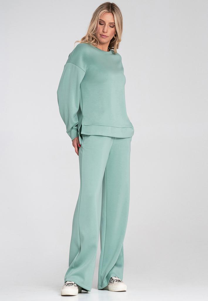 Elegant Women's Tracksuit - Set Hoodie and Trousers - Mint M1250 R. S