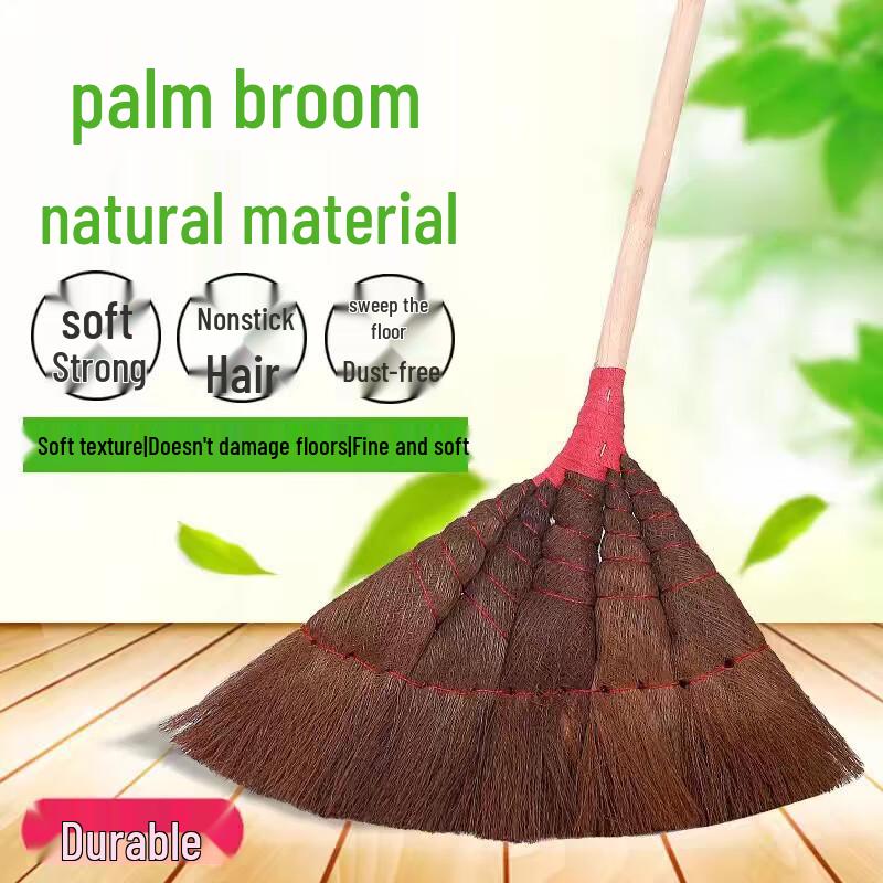 Traditional Long Handle Bristle Broom