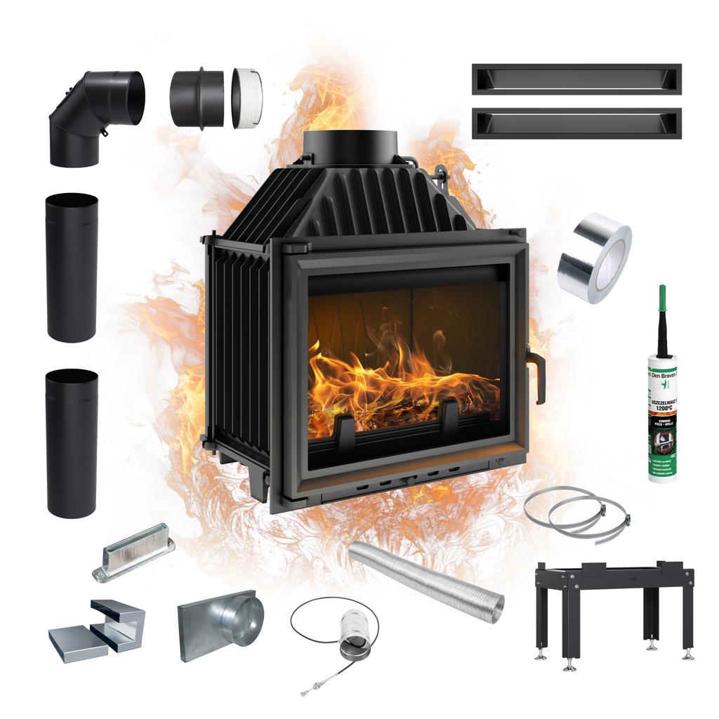 Cast Iron Fireplace KRATKI MAJA 8 kW Ø 200