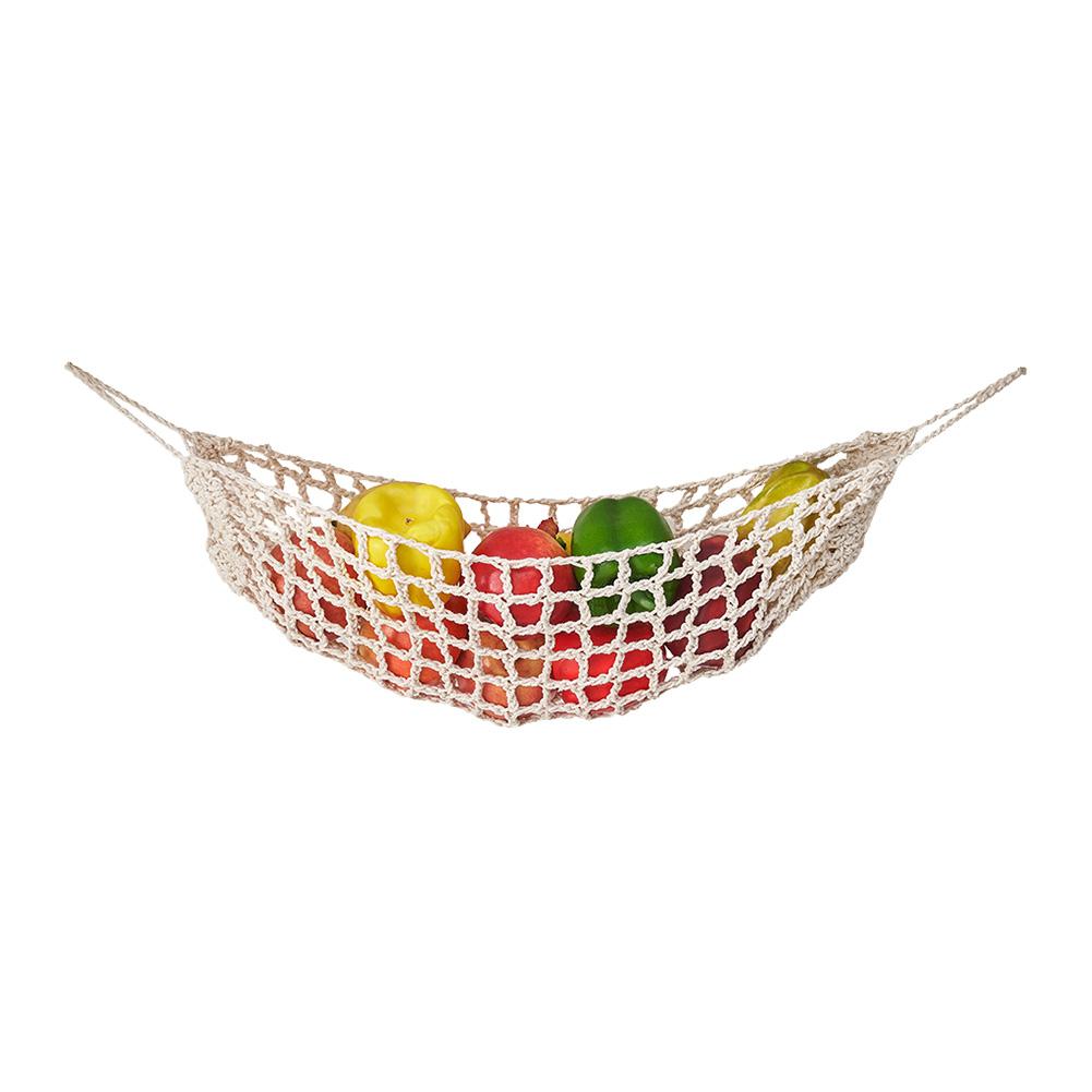 Hanging Fruit Hammock for Kitchen Under Cabinet Macrame Fruit Hammock Veggie Banana Hammock for Home/RV Organization