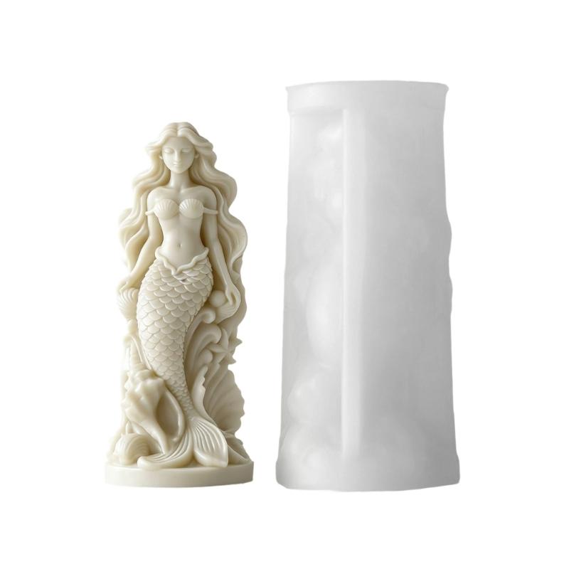 Flexible Silicone Mermaids Candle Mould For Handmade Aromatherapys Candle And Soap Making 1