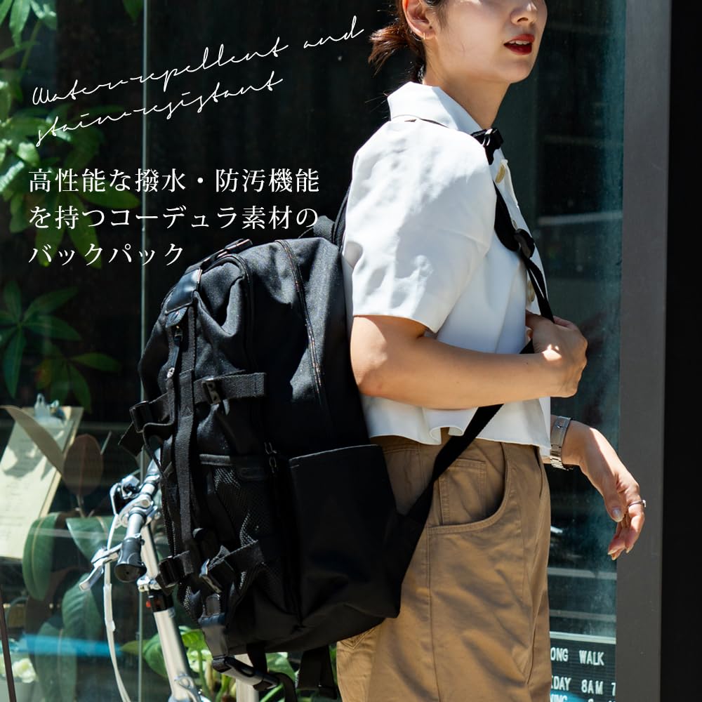 [Gerät] Cordura-Nylon-Rucksack für den Stadtgebrauch, Großes Fassungsvermögen, Für den Außenbereich, Schwarz