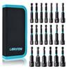 LIBRATON Impact Socket for Impact Electric and with Storage Case Set, 20-Piece Set, Drivers, Drills, Drivers, 1/4" Sockets, 5mm-13mm, 3/16"-1/2",