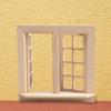 Dekorativ ensfarge Praktisk 16 rutenett 1/12 uferdig miniatyrmøbelmodellvindu i tre