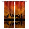 Horses Sunset Lake Scenery Window Curtains Bedroom Kitchen Decor Curtain Panel Window Curtains for Living Room