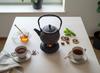 Chaleira de Ferro Fundido 1.2L Infusor de Chá e Ervas Aquecedor de Ferro Fundido