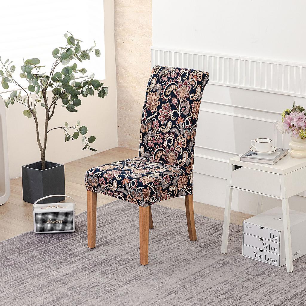 Neuer Druck Four Seasons Hotel Zuhause Elastischer Stuhlbezug Restaurant Einteiliges Stuhlkissen Modern Schlichter Stuhlbezug